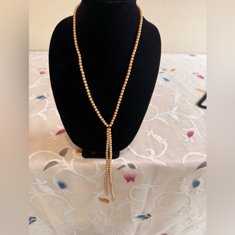 Elegant Gold Handmade Beaded Necklace